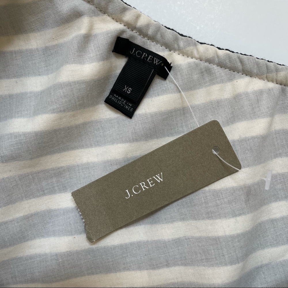 J. Crew ruffled one shoulder top in navy blue and white stripe NWT - Picture 4 of 9